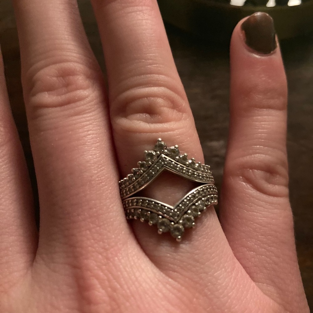 Two size 6.5 Pandora wishbone rings